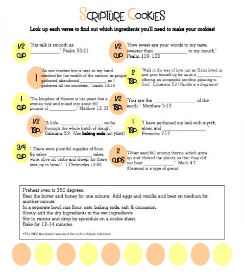 Scripture Cookies with Free Printable Recipe I Can Teach My Child 