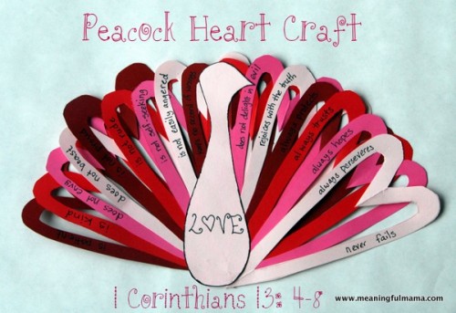 Peacock Heart Craft- 1 Cor. 13