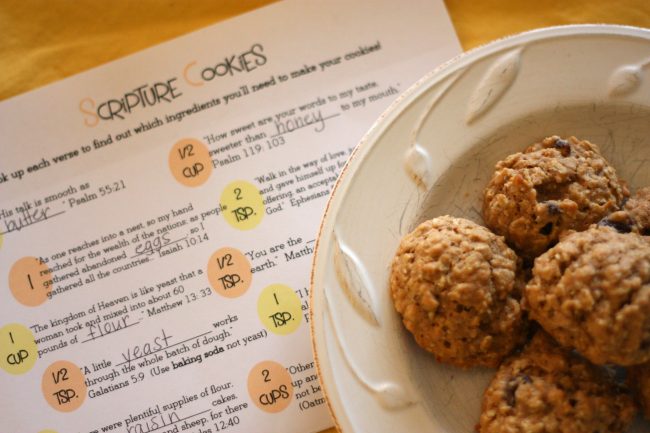Scripture Cookies  (with free printable recipe)