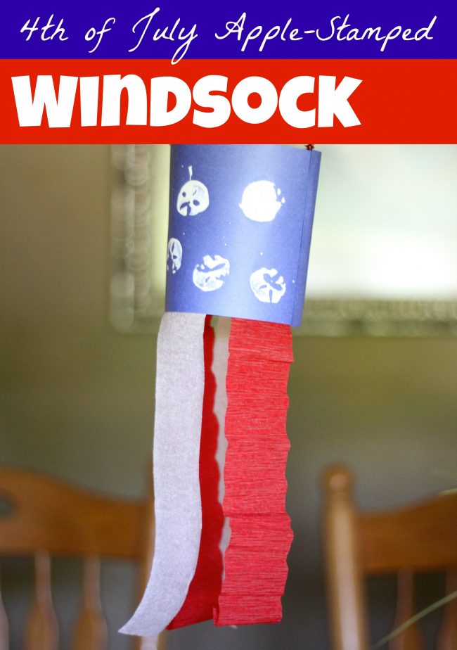 4th of July Apple-Stamped Windsock