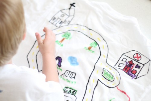 coloring a Father's Day shirt