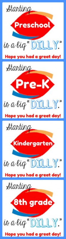 First Day of School Dilly Bar Tags