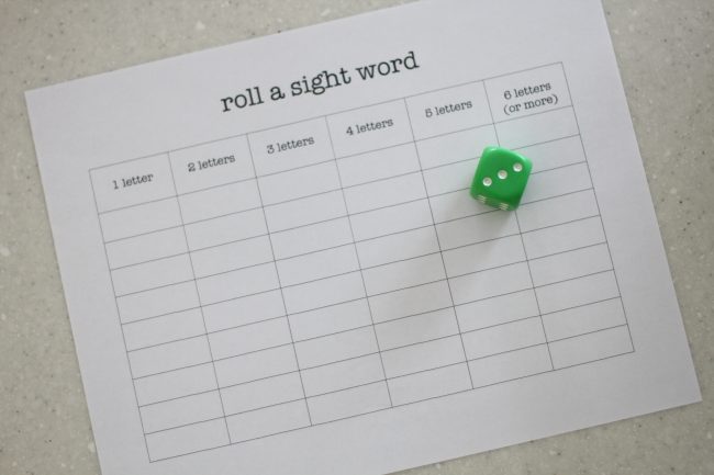 roll a sight word