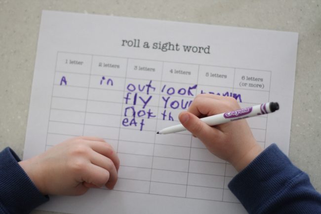 roll a sight word 