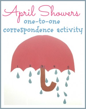 April Showers One-to-One Correspondence Activity