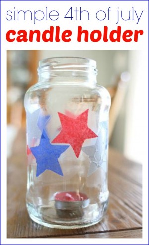 Simple 4th of July Candle Holder