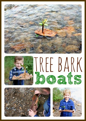Simple Tree Bark Boats
