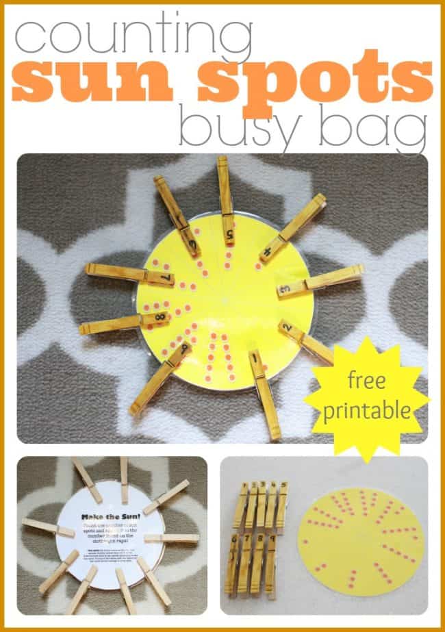 Counting Sun Spots Busy Bag