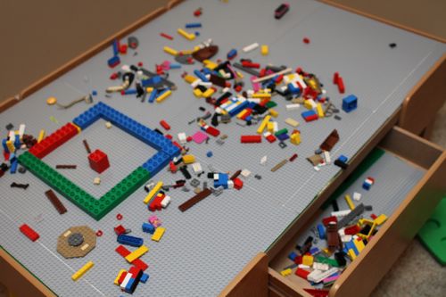 LEGO table with drawers