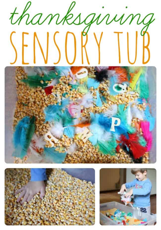 Thanksgiving Sensory Tub for Preschoolers
