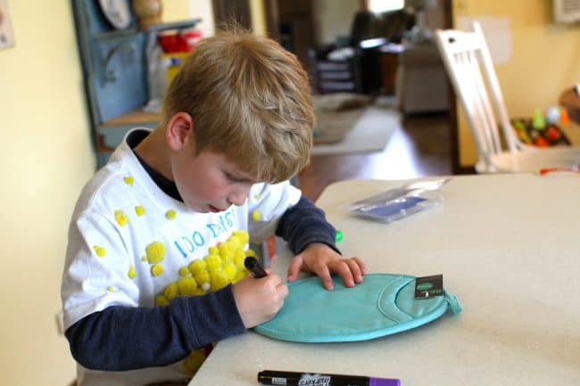 drawing on the pot holder