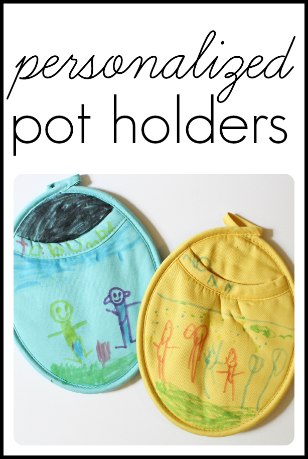 Personalized Pot Holders...great gift idea for Mother's Day!