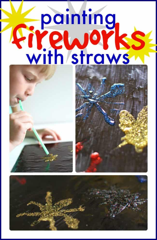 Painting Fireworks with Straws