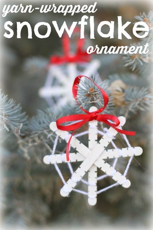 Yarn-Wrapped Snowflake Ornament