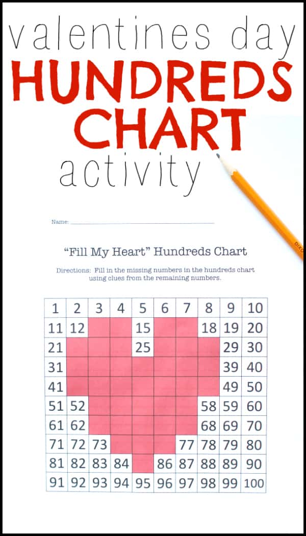 Valentines Day Hundreds Chart Activity