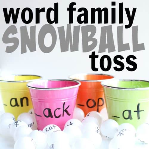 Word Family snowball toss square