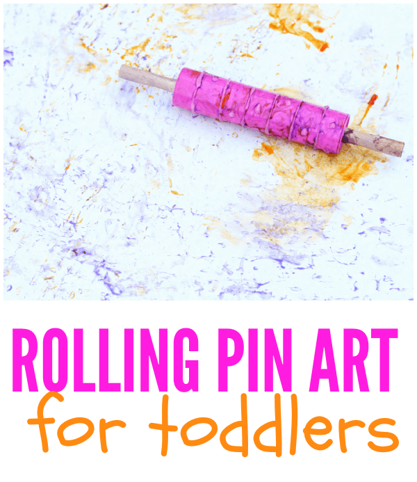 Big Art for Toddlers using a rolling pin