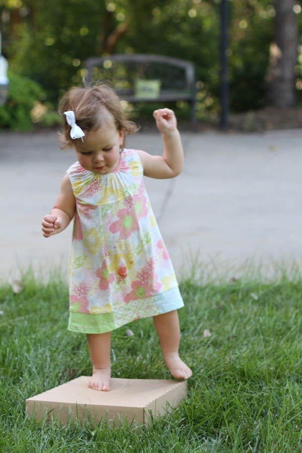 Balancing on Boxes for Toddlers