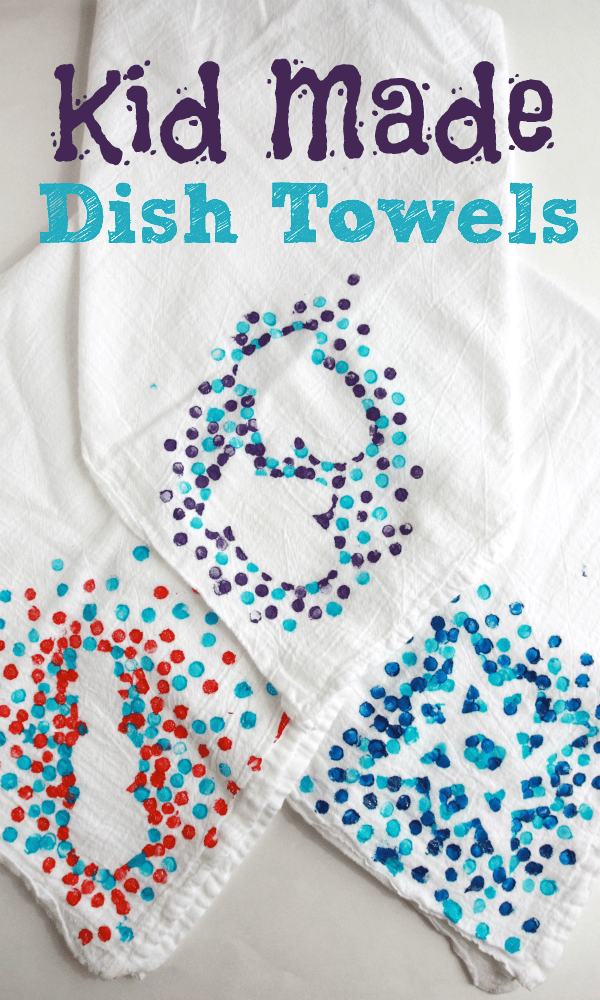 small + friendly: DIY Stamped Dish Towels