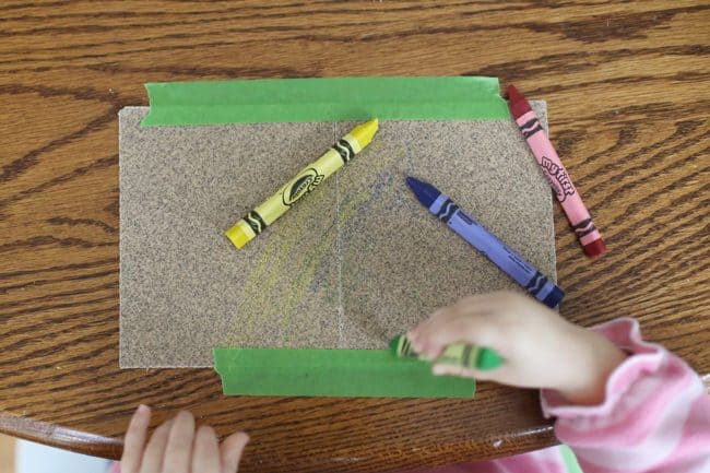 Coloring on Sandpaper for Toddlers