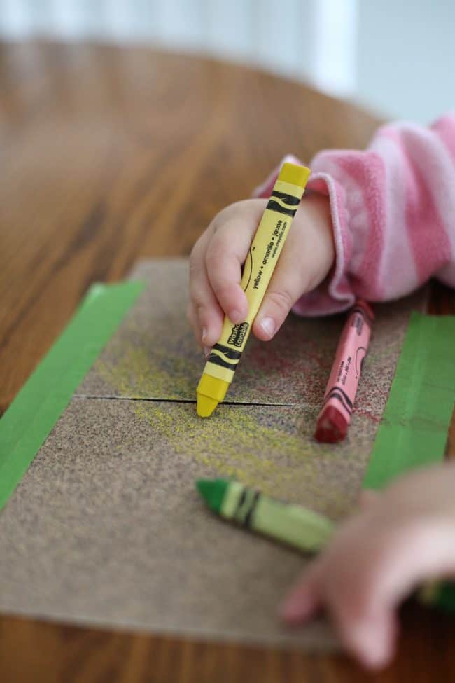 Coloring on Sandpaper for Toddlers