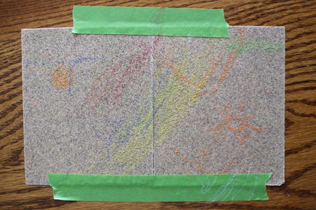 Coloring on Sandpaper for Toddlers