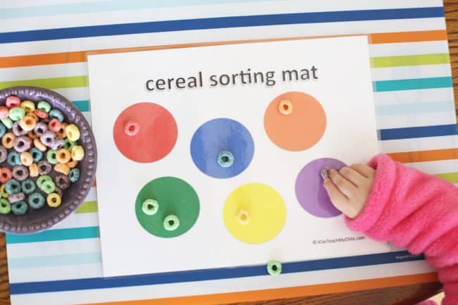 Printable Cereal Sorting Mat