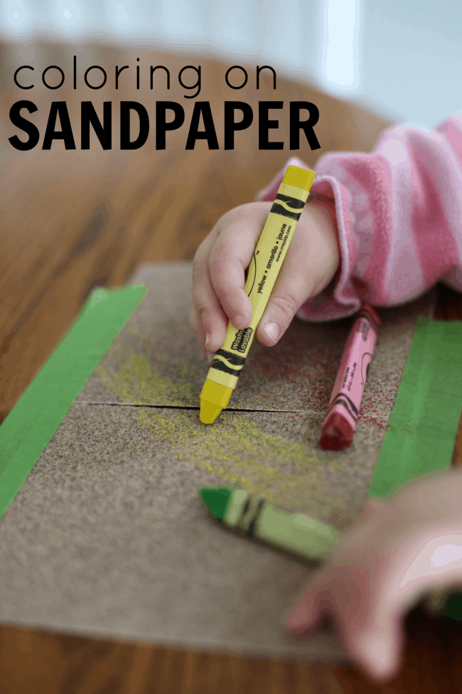 Coloring on Sandpaper Activity for Toddlers