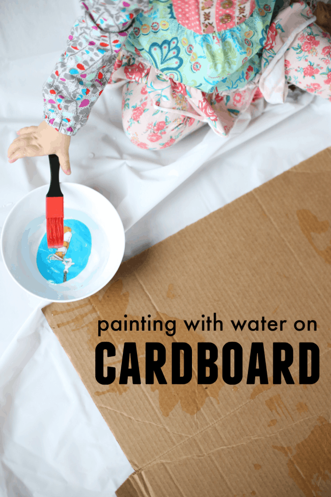 Painting with Water on Cardboard