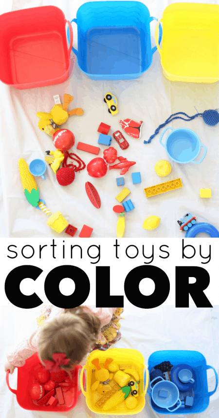 Sorting Toys by Color Activity for Toddlers