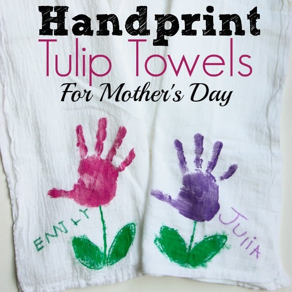 Handprint Tulip Towels 