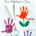 Handprint Tulip Towels for Mother's Day