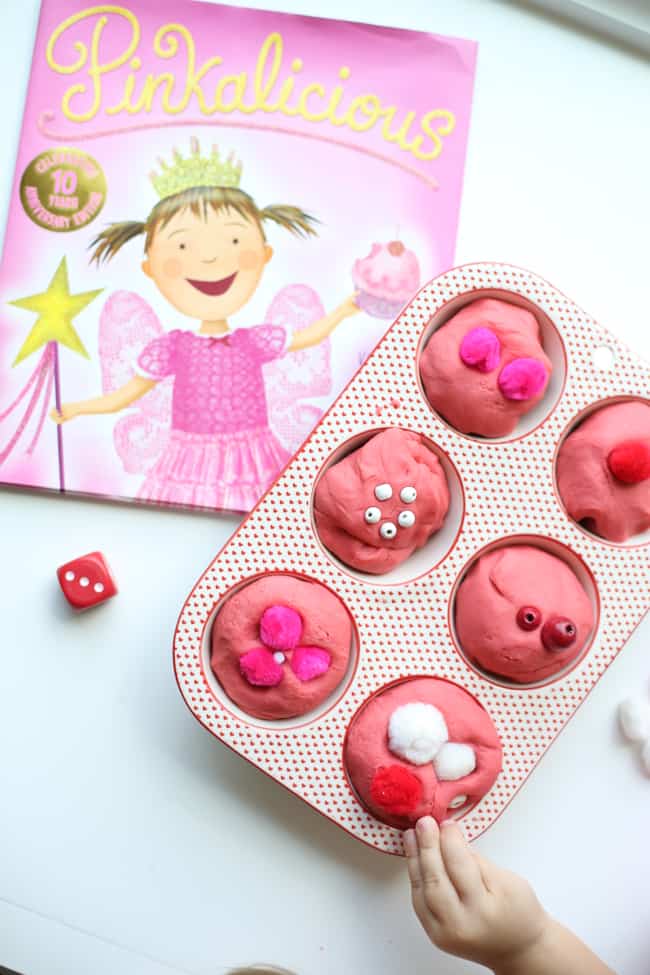 Pinkalicious Roll and Count Playdough Cupcakes