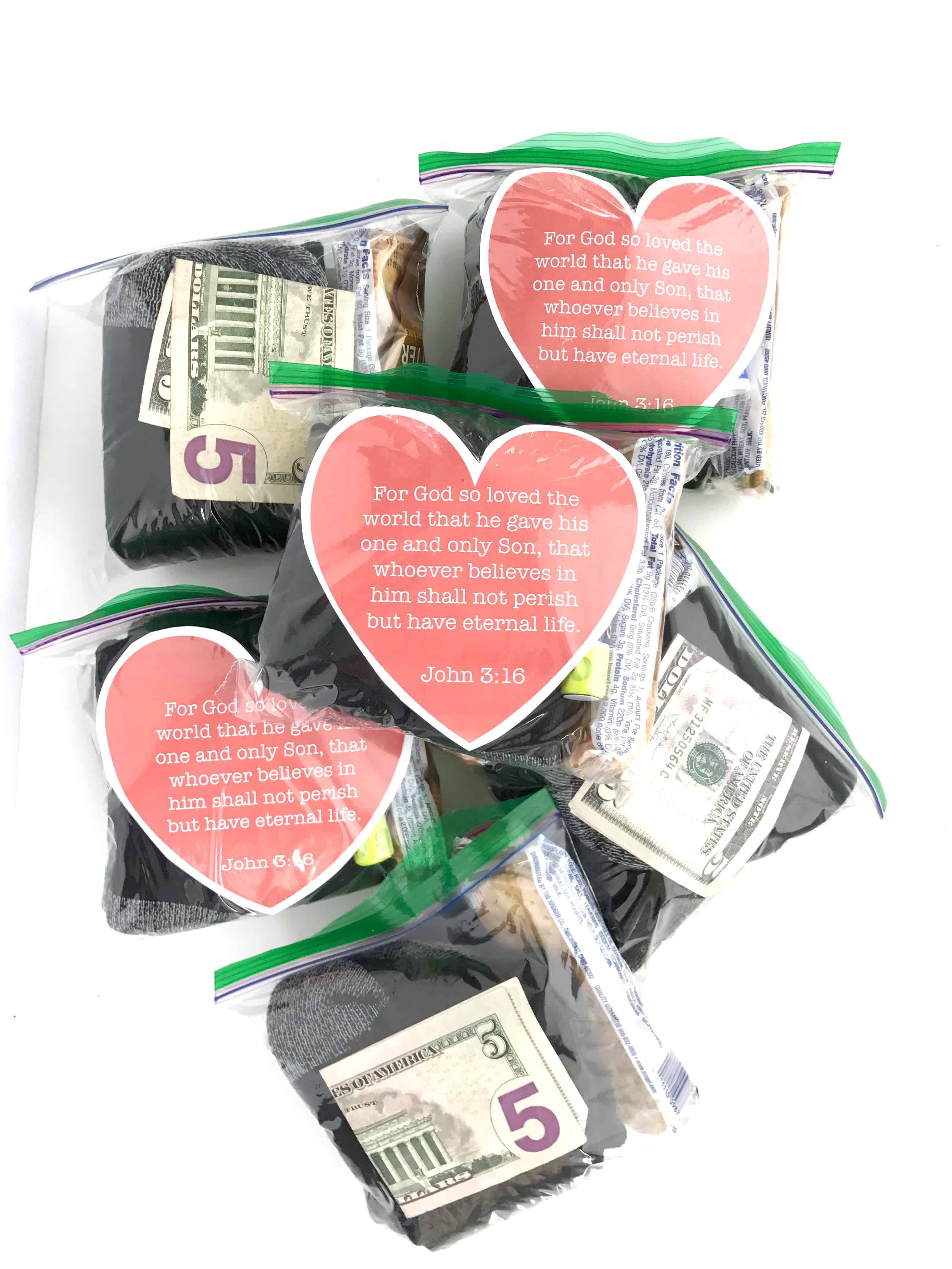 Mini Blessing Bags with Printable Heart 