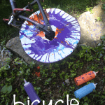 Bicycle Spin Art- Such a fun outdoor process art activity for kids