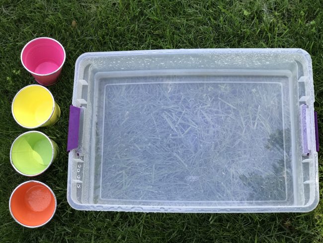 Scooping and Sorting Lids Toddler Activity