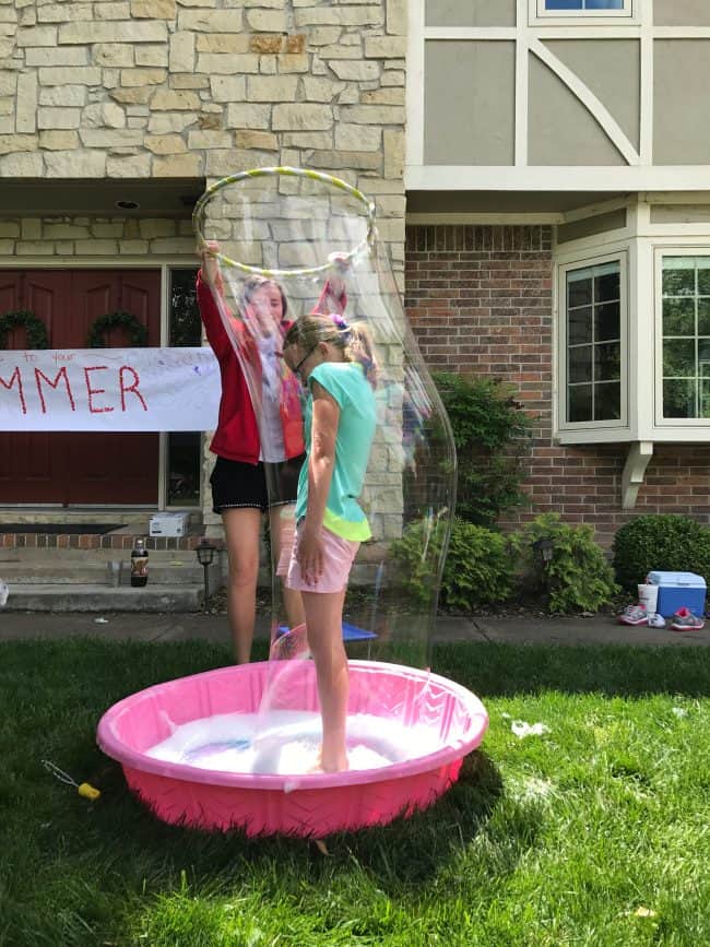 Girl inside Giant Bubble