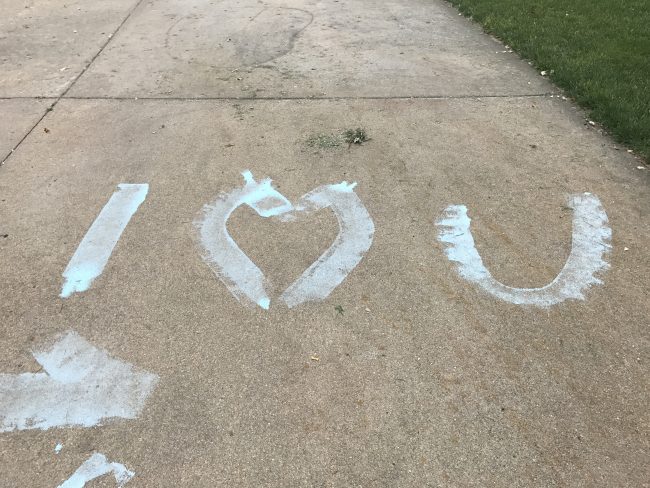 Sidewalk Chalk Roller Painting