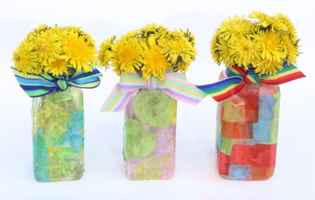 Easy Recycled Spice Jar Dandelion Vases
