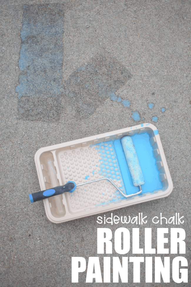 Sidewalk Chalk Roller Painting