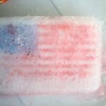 American Flag Ice Painting