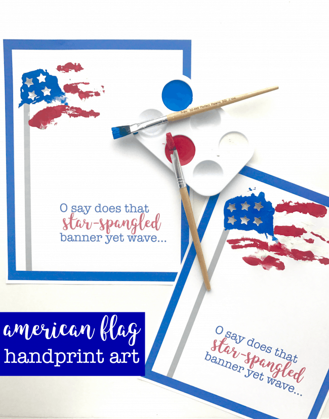 American Flag Handprint Art