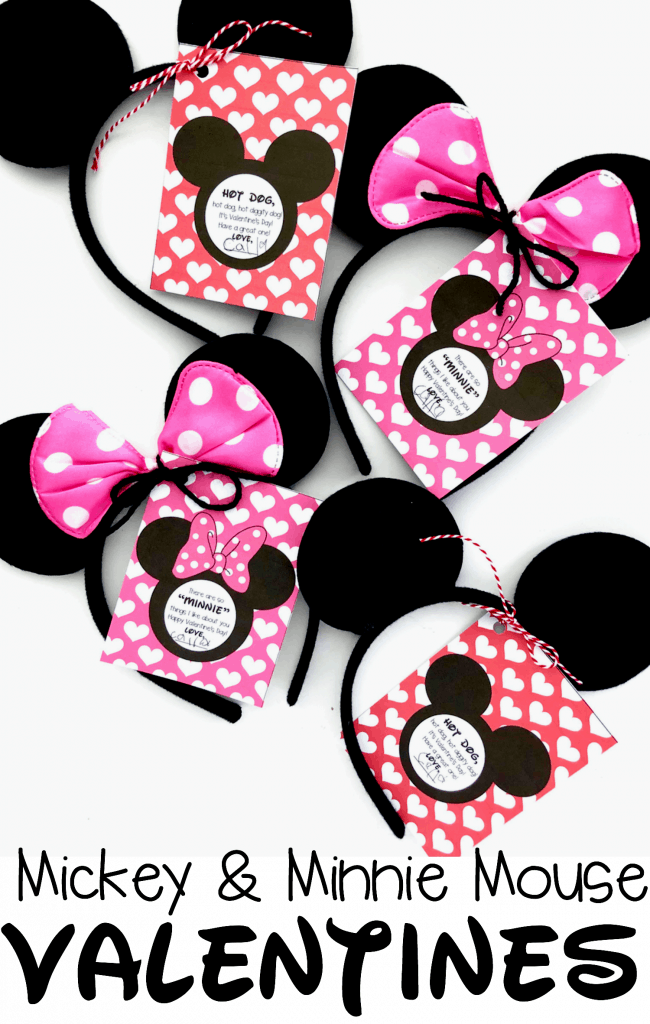 Printable Mickey Mouse and Minnie Mouse Valentines
