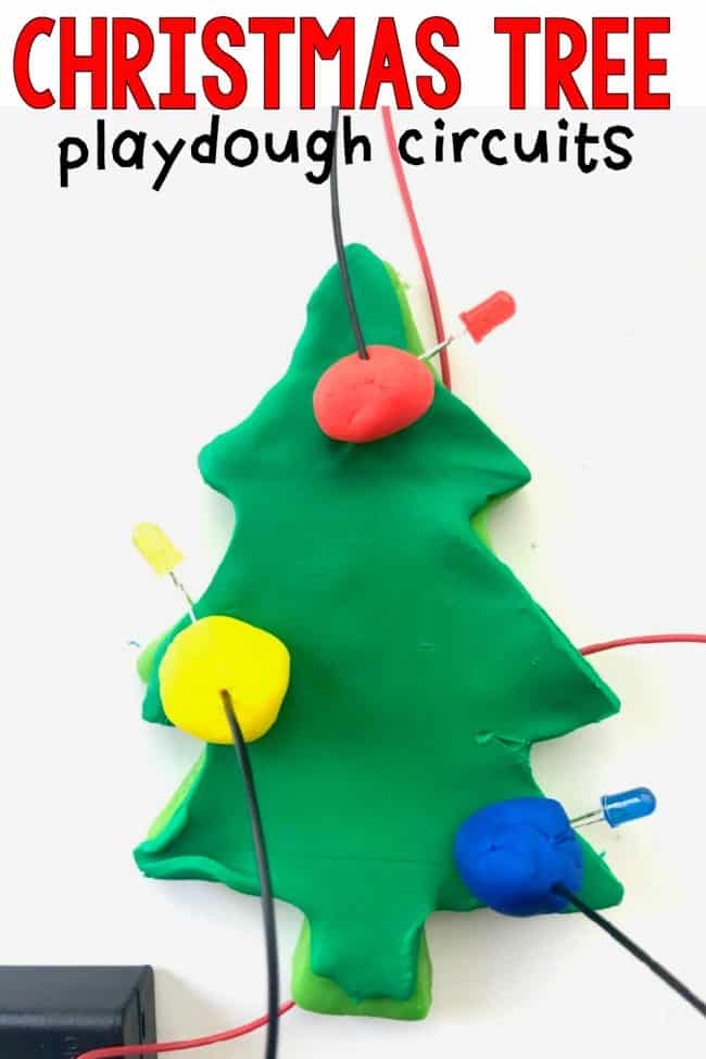 Playdough Christmas Tree Circuits