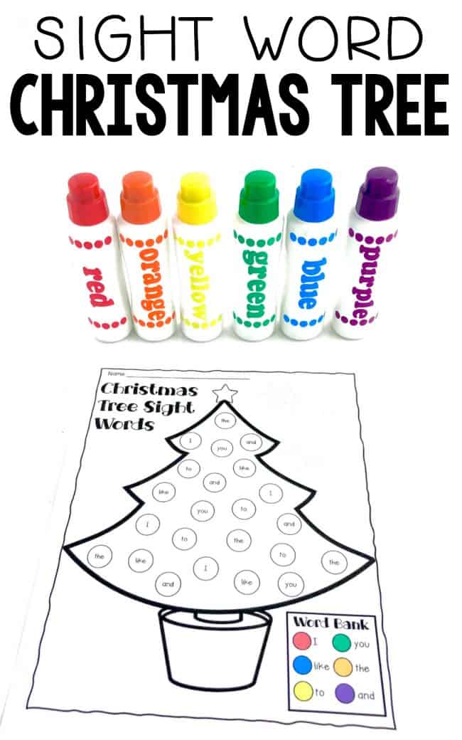 Sight Word Christmas Tree