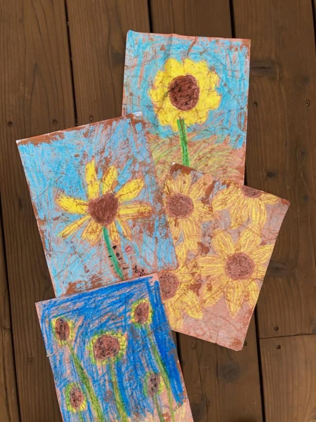 Sunflower Batik Art Project for Kids